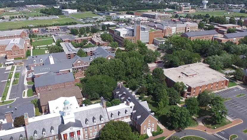 Drone over Salisbury University