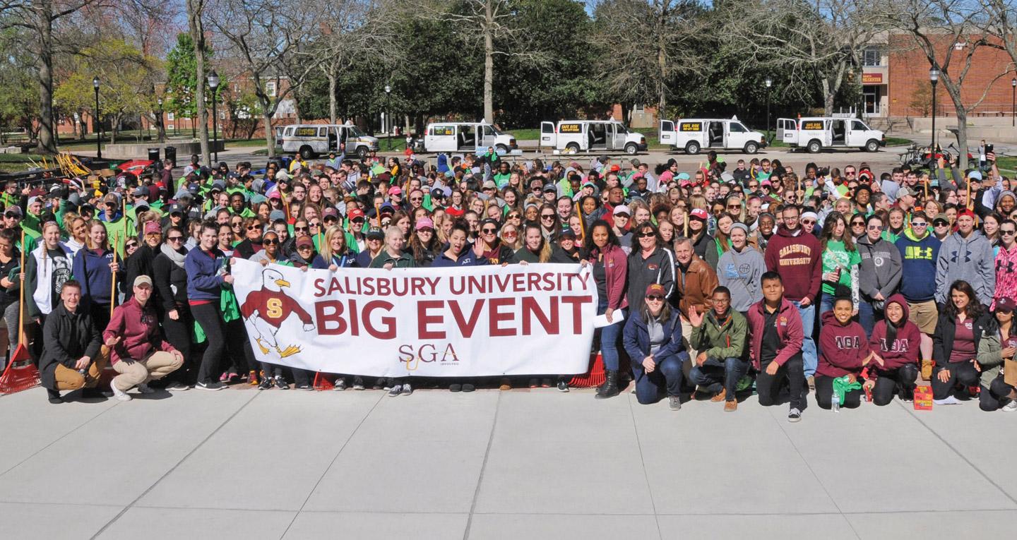 SGA Big Event group photo in red square