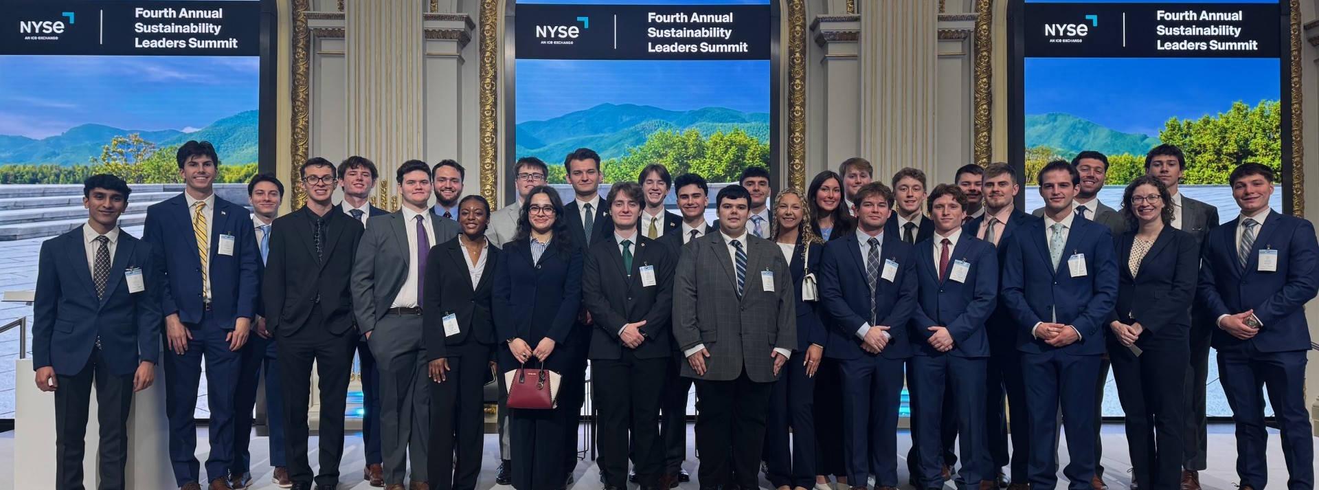 Finance students at the New York Stock Exchange