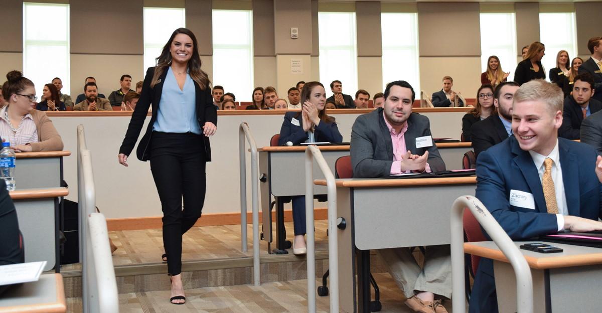 female student walking, Perdue School of Business, Marketing Major