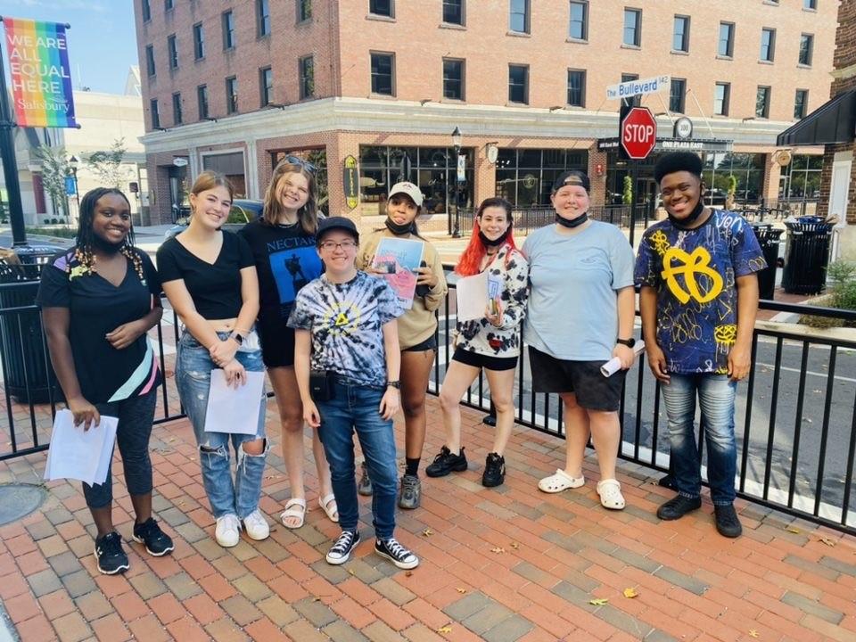 Students in downtown Salisbury