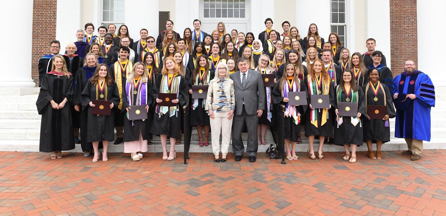 Clarke Honors College Students with Glenda Chatham and Robert G. Clarke