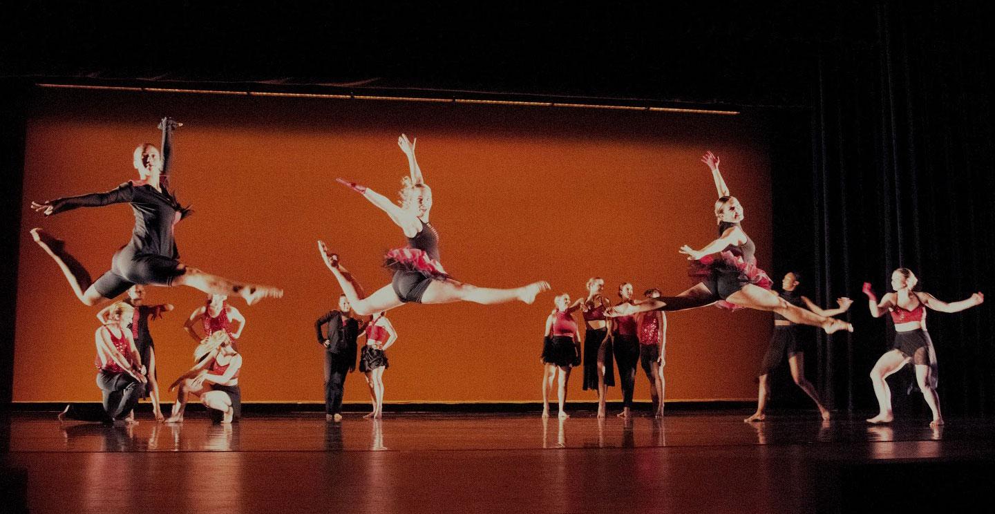 dancers on stage in SU's musical theatre and dance department