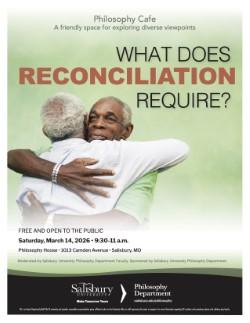 Two people hug as text above them reads "What Does Reconciliation Require"