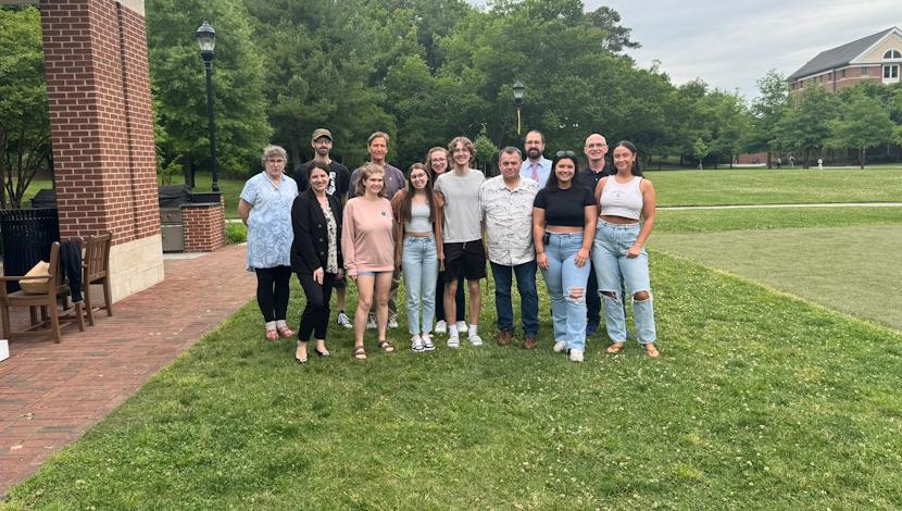 Sociology Front students group photo outside on a lawn