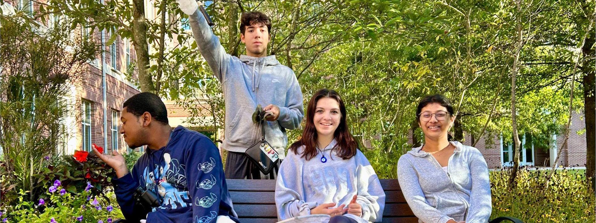 students on campus
