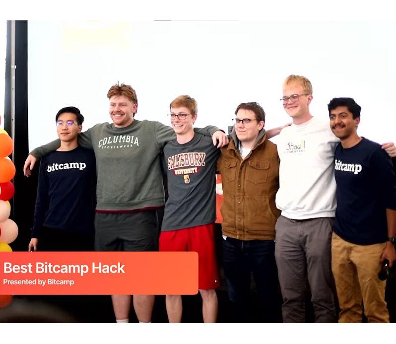 Bowers, Dugan, Presley and Montebell and win Best Hack at Bitcamp 2024