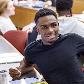 student in classroom