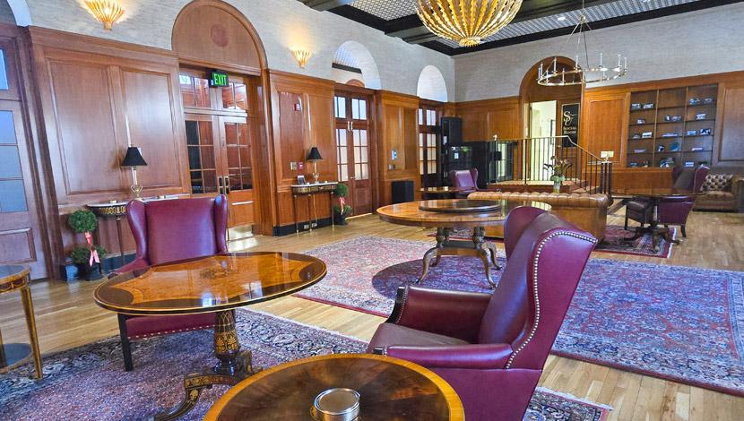 Inside social room from back corner