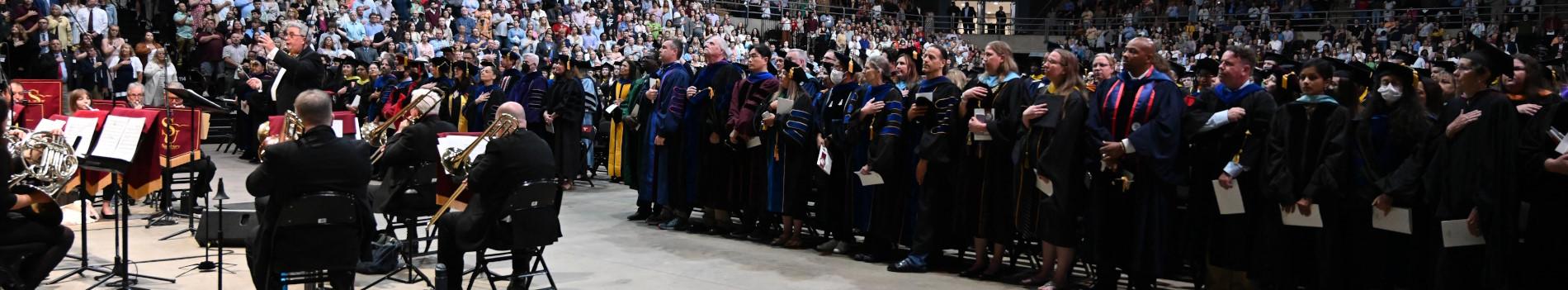 Wide angle view of Salisbury University's commencement