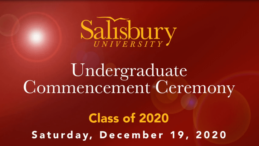 Maroon Background showing Undergraduate Commencement ceremony date and time. Dec 19 2021