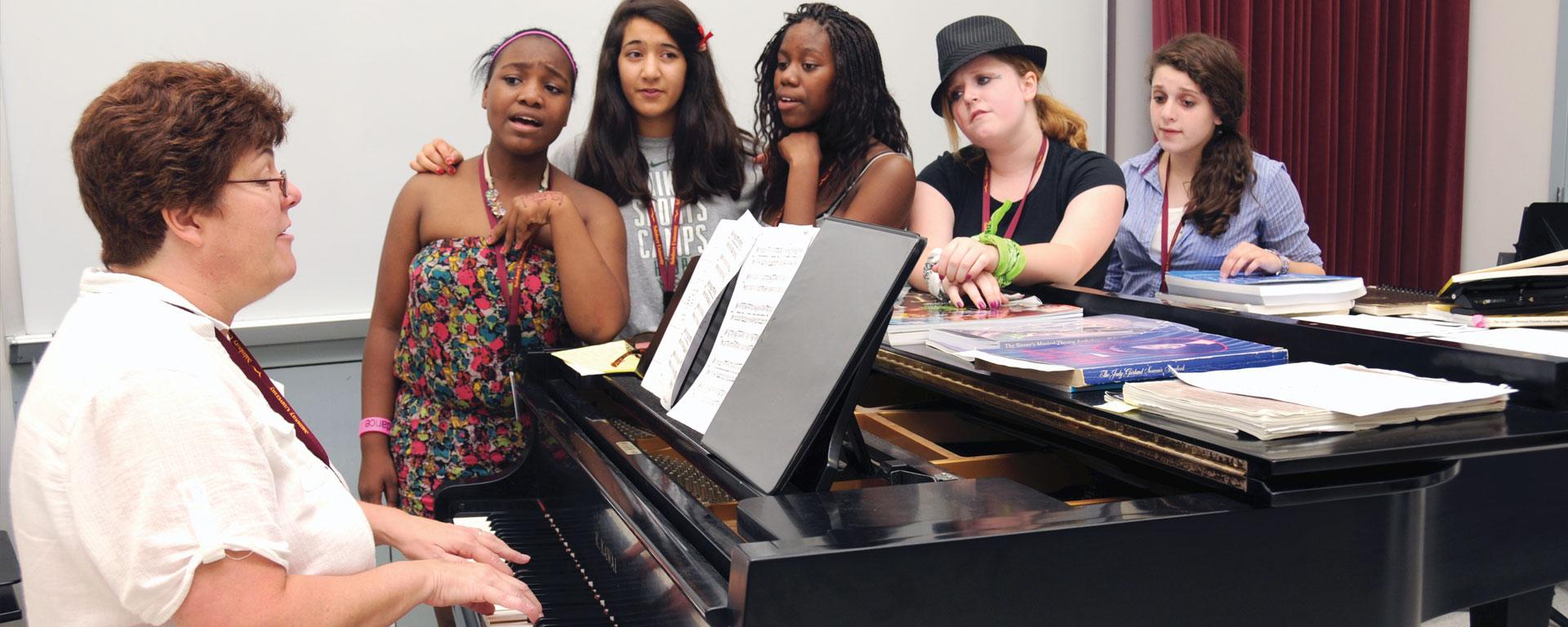 Students during a music academy