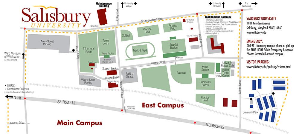 Athletic Map of salisbury university