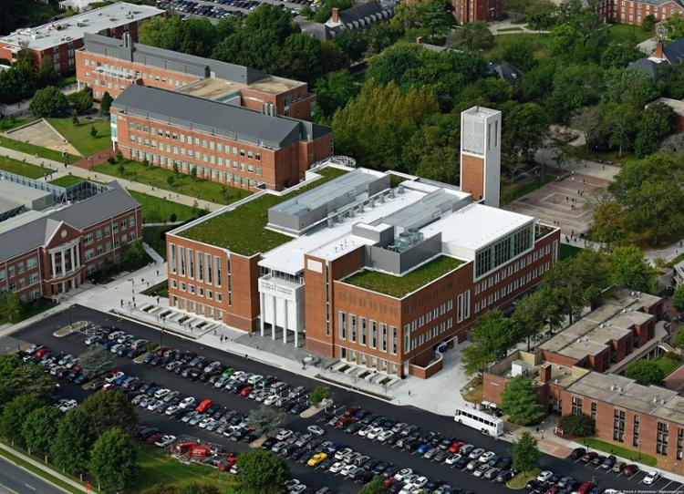 Aerial photo of Academic Commons
