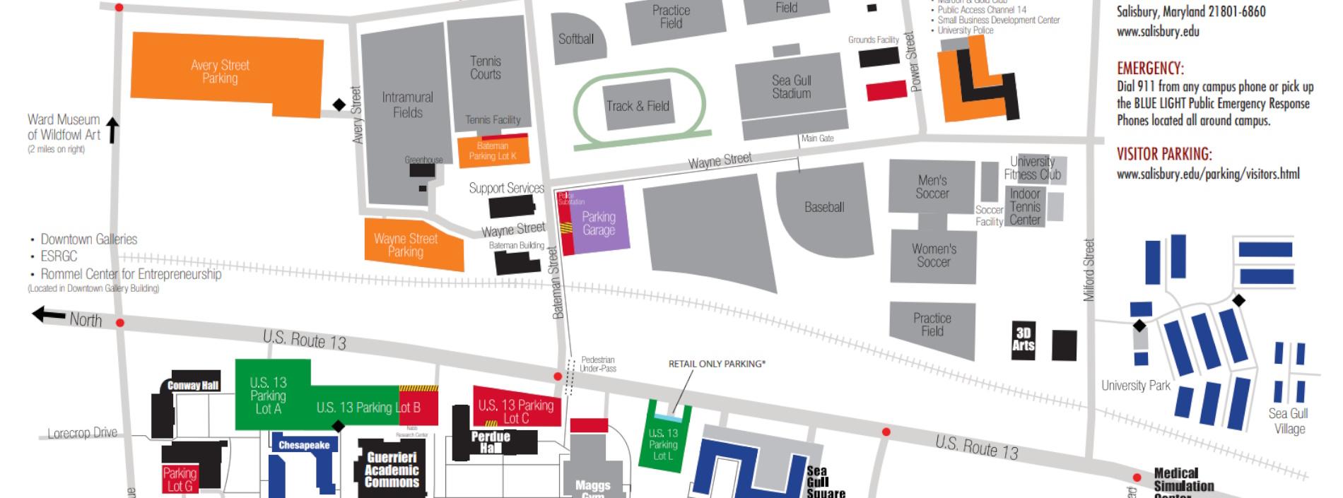 Campus Parking Map | Salisbury University