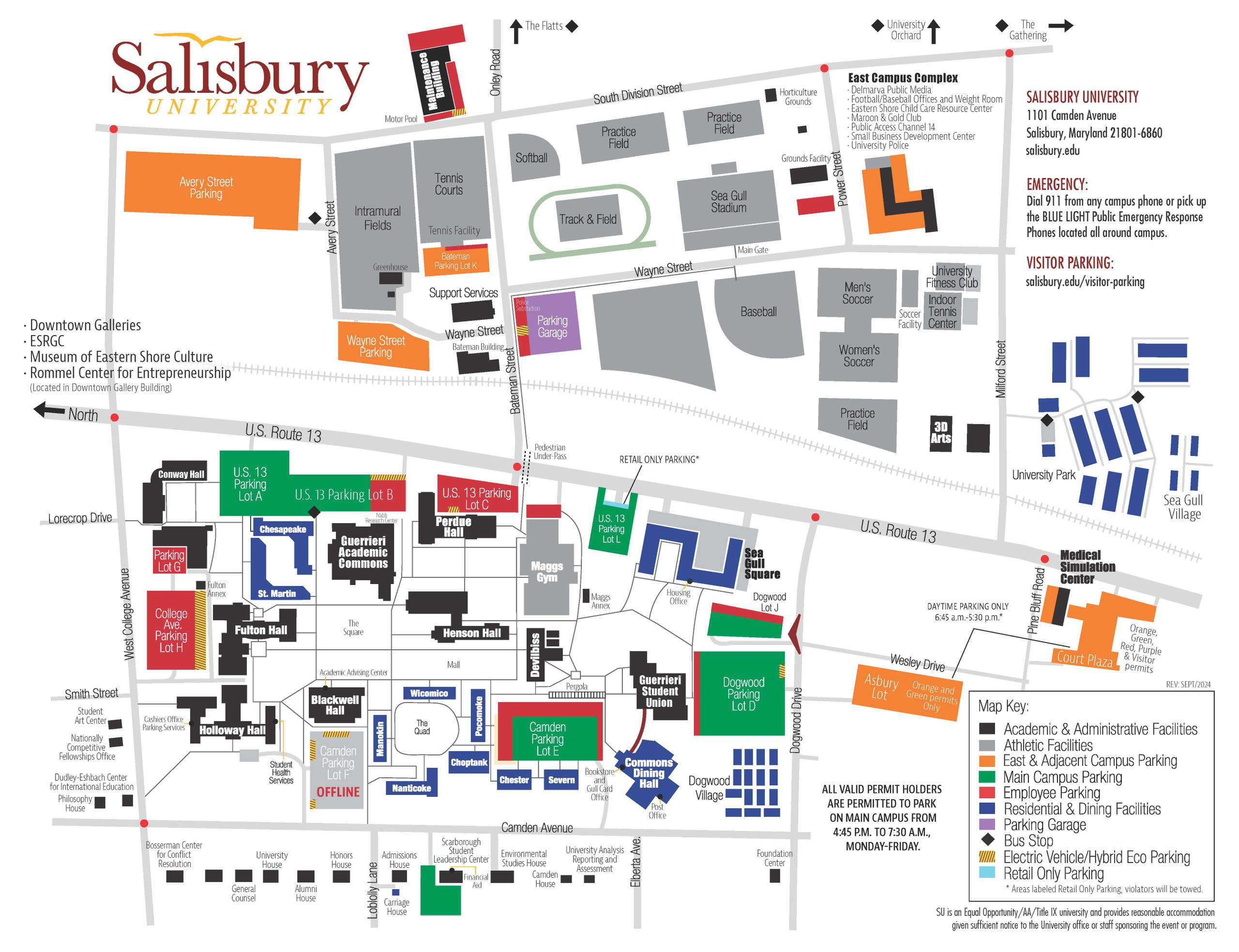 Salisbury Campus Map   Campus Map Parking 