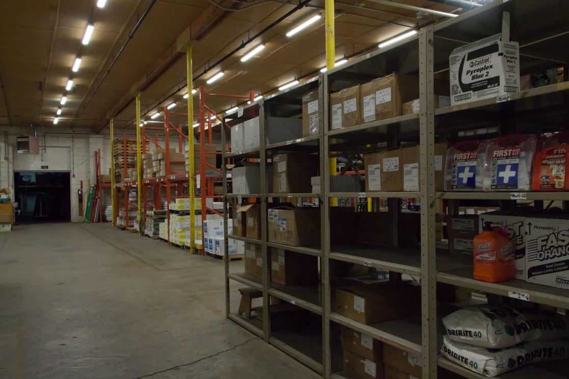 shelving in support services building