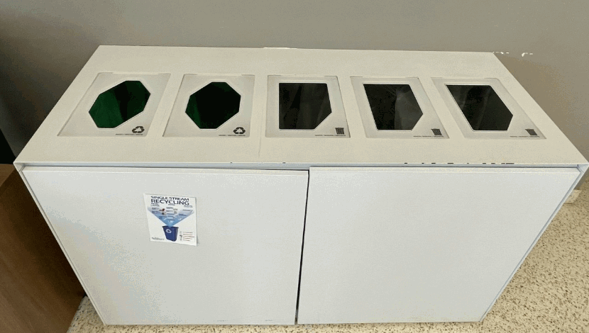 Hallway recycling bins