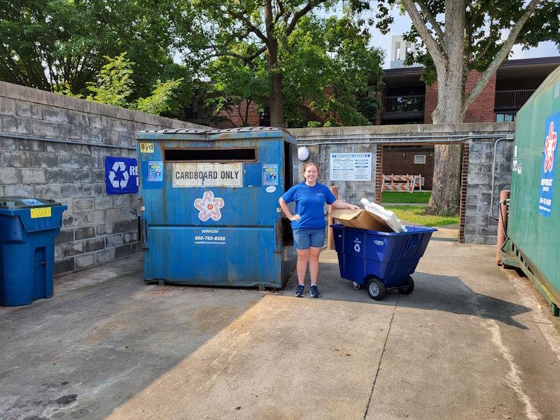 Recycling area on campus