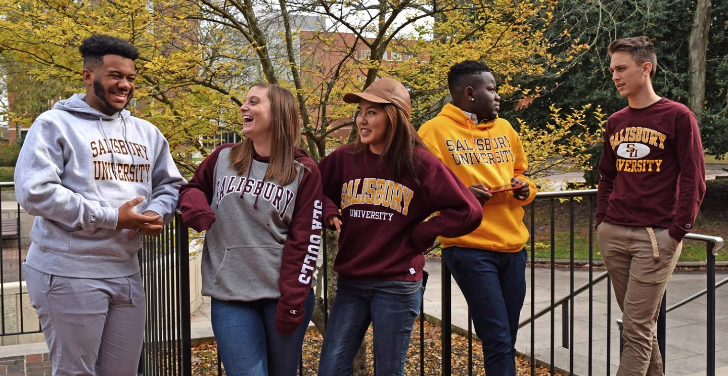 Group of students outside talking