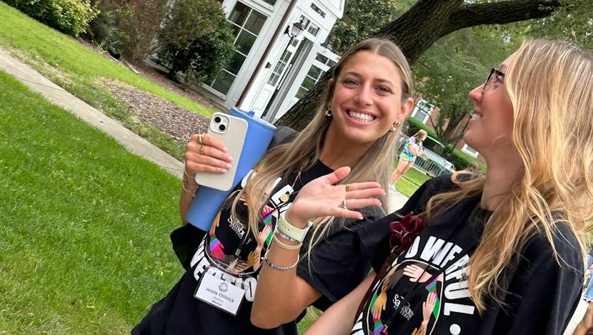 Two Powerful Connections students pose for camera
