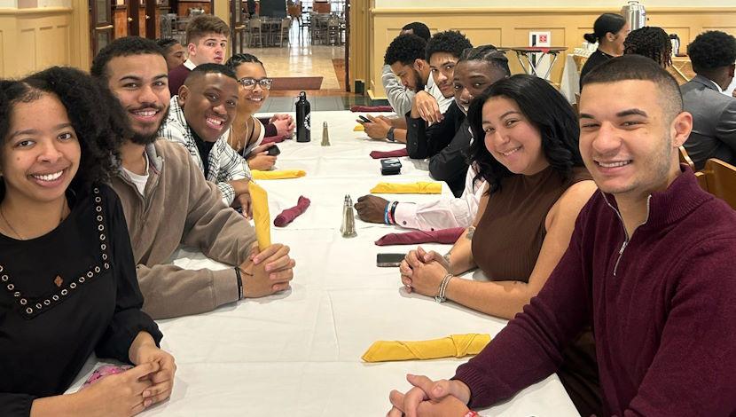 Students in dining hall