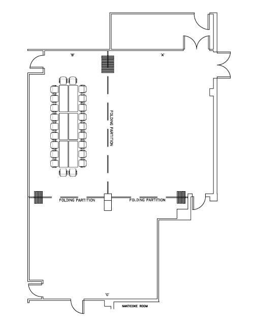 Nanticoke Room Diagram - Conference #2 Style (Room B) - Max. # of People: 22