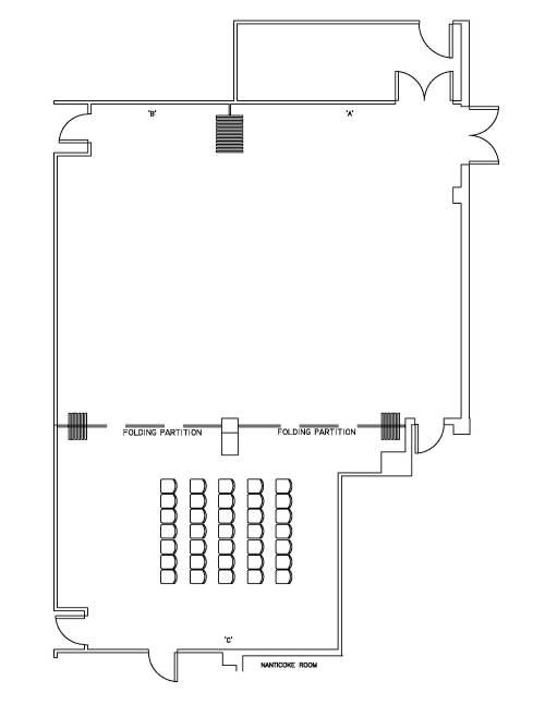Nanticoke Room Diagram - Theatre #3 Style (Room C) - Max. # of People: 35