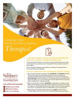 Connecting with off-campus therapist flyer cover