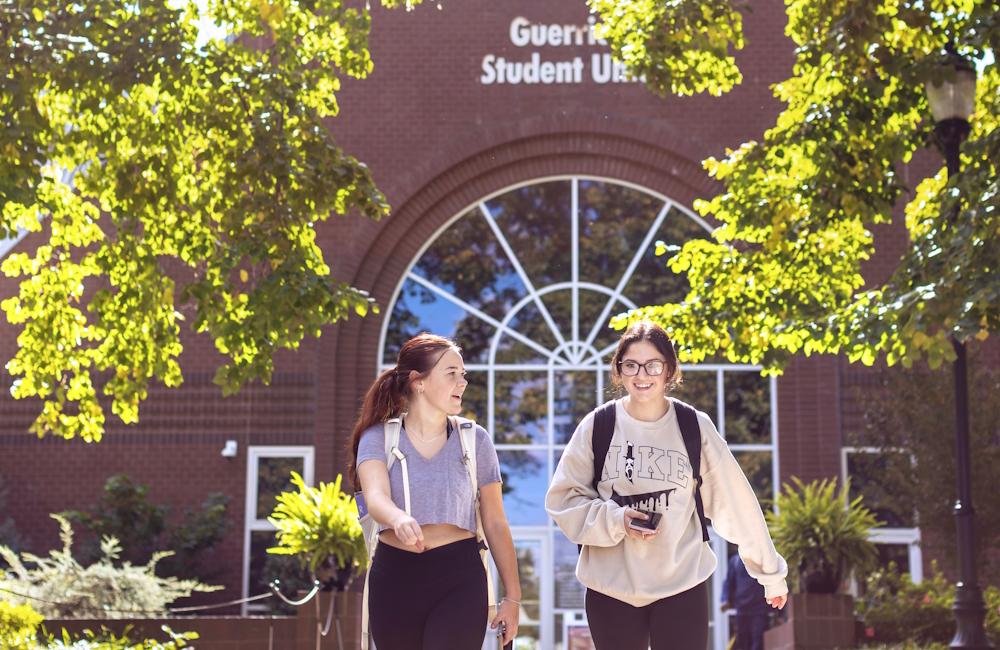 Guerrieri Student Union entrance linking to directions to the Counseling Center