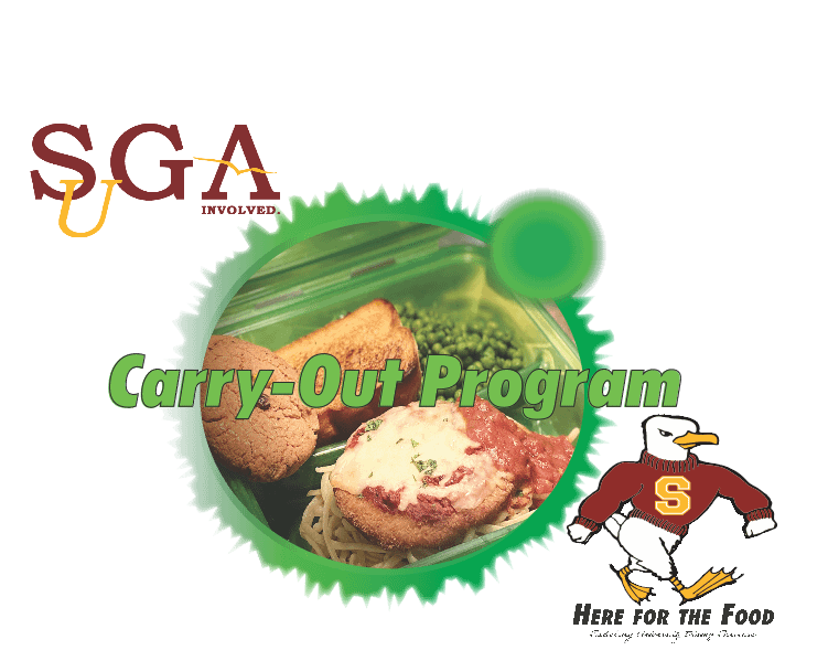Carry-out Program Logo image with Sammy Sea Gull and SGA logo