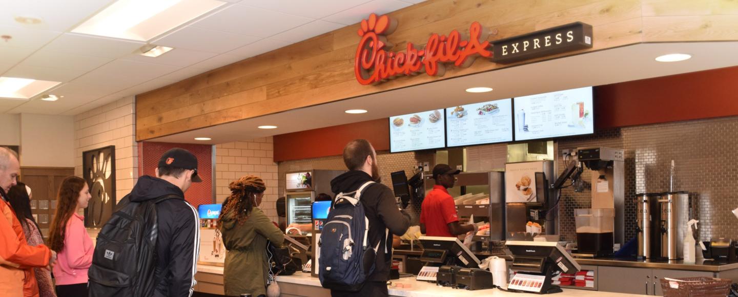 Chick-Fil-A Store counter with customers