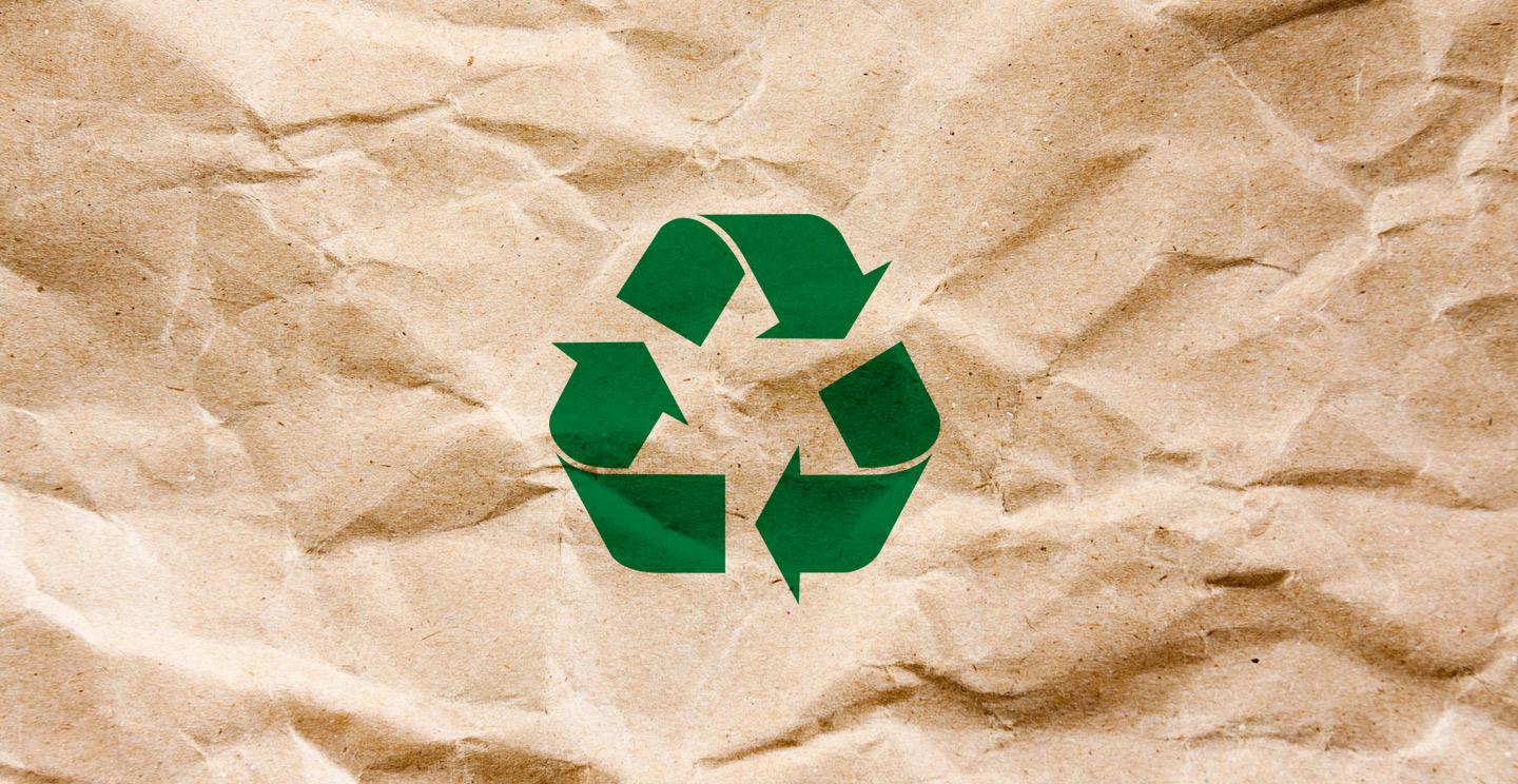 recycle icon on brown paper