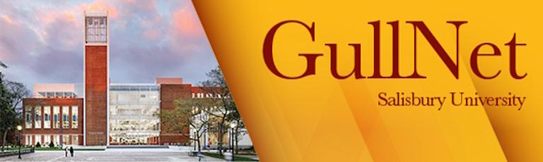 GullNet and Salisbury University Logos on background of SU Library