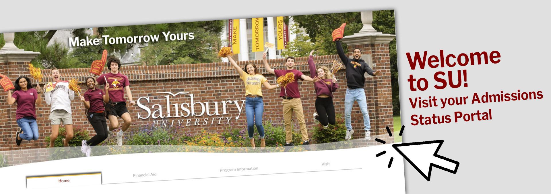 Admitted Student Portal Homepage Screen Shot