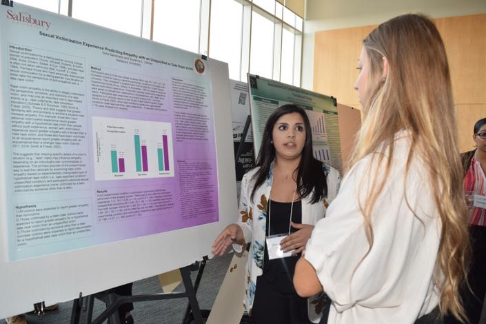 Psychology major at research conference