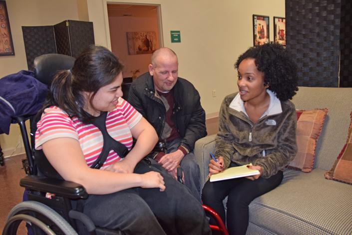 Student in Social Work Program engaging with clients