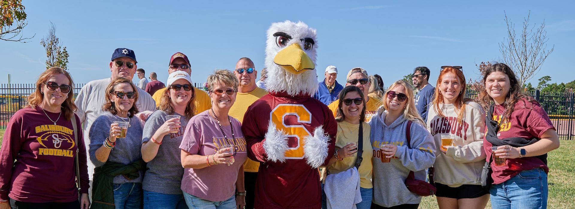 Crowd at football game at Sea Gull Stadium