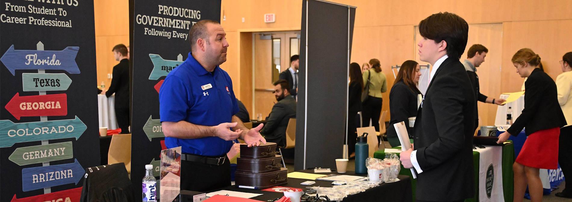 Students and employers at Career Fair