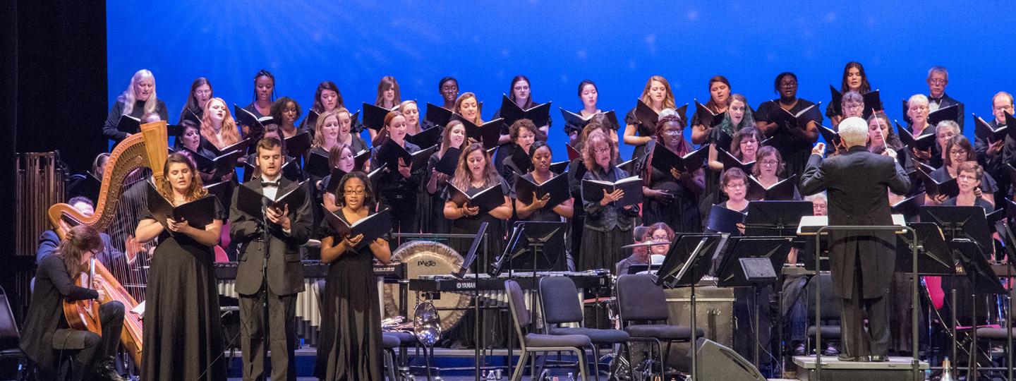 Music majors singing in choir
