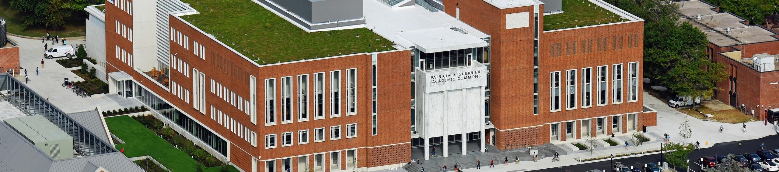 Guerrieri Academic Commons arial view from front entrance.