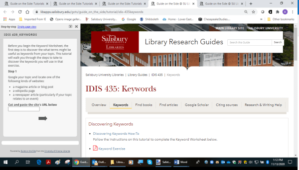 Screenshot of Library Research Guides