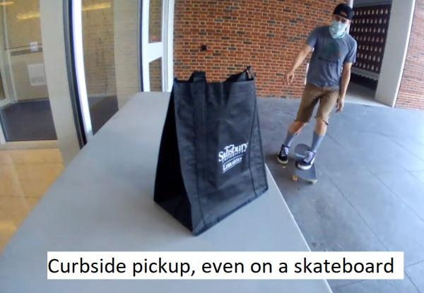 Showing curbside pickup at the Salisbury University Library