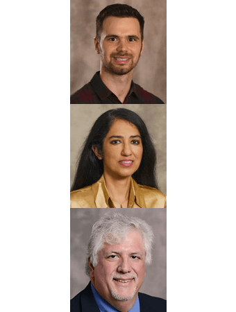 Faculty Headshots: Dr. Kyle Teller, Dr. Vinita Agarwal, Dr. David Burns